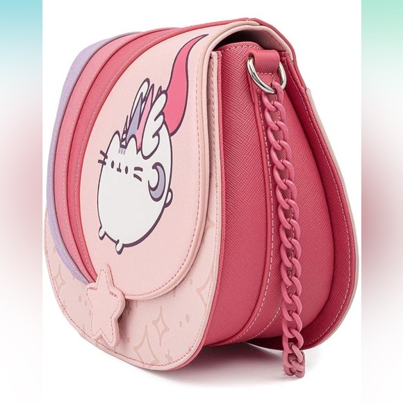 NWT Loungefly Pusheen Unicorn Ombré Chain Strap Crossbody Bag - Picture 6 of 11